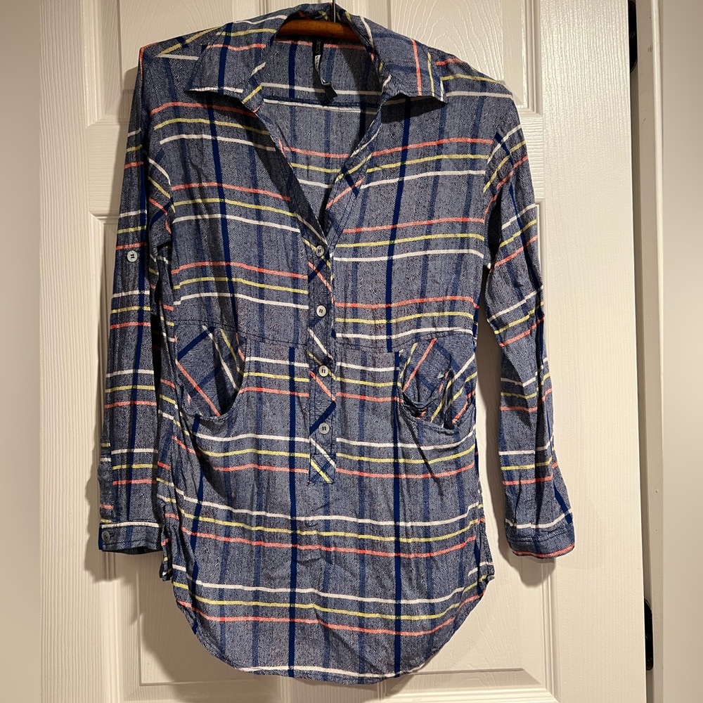 Plenty by Tracy Reese (anthropologie) • XS plaid 3/4 button down top